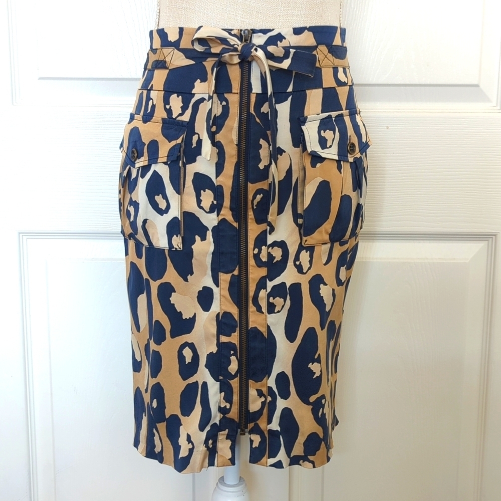 DVF Diane Von Furstenberg Leopard Print Pencil Skirt